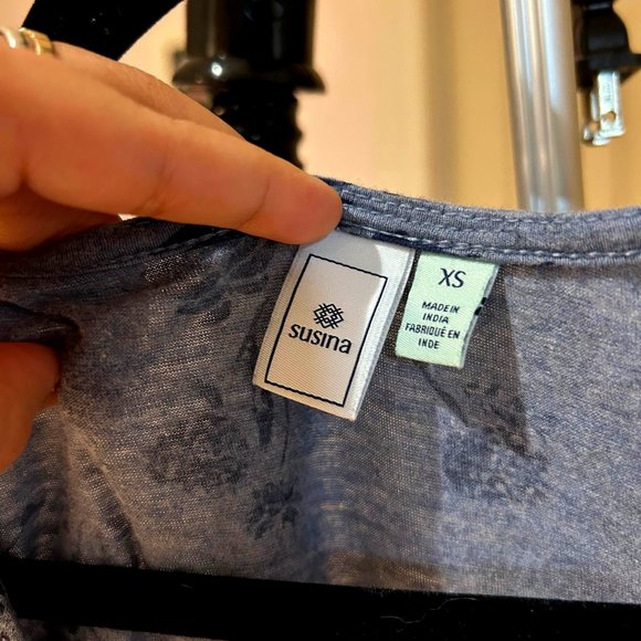 Susina Floral Short Sleeve Blue Romper size XS - Picture 1 of 3